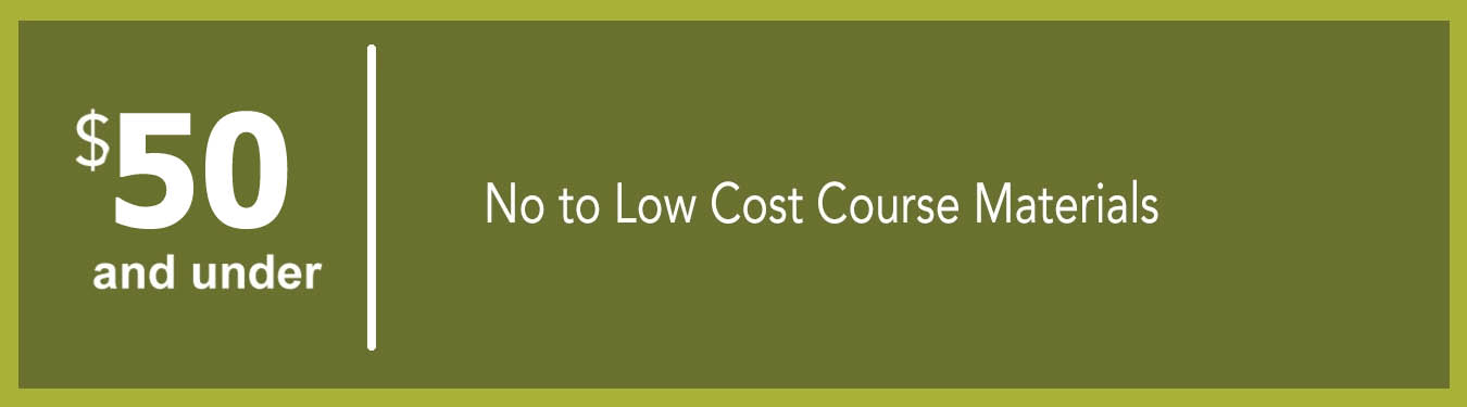 No to Low Cost Course Materials